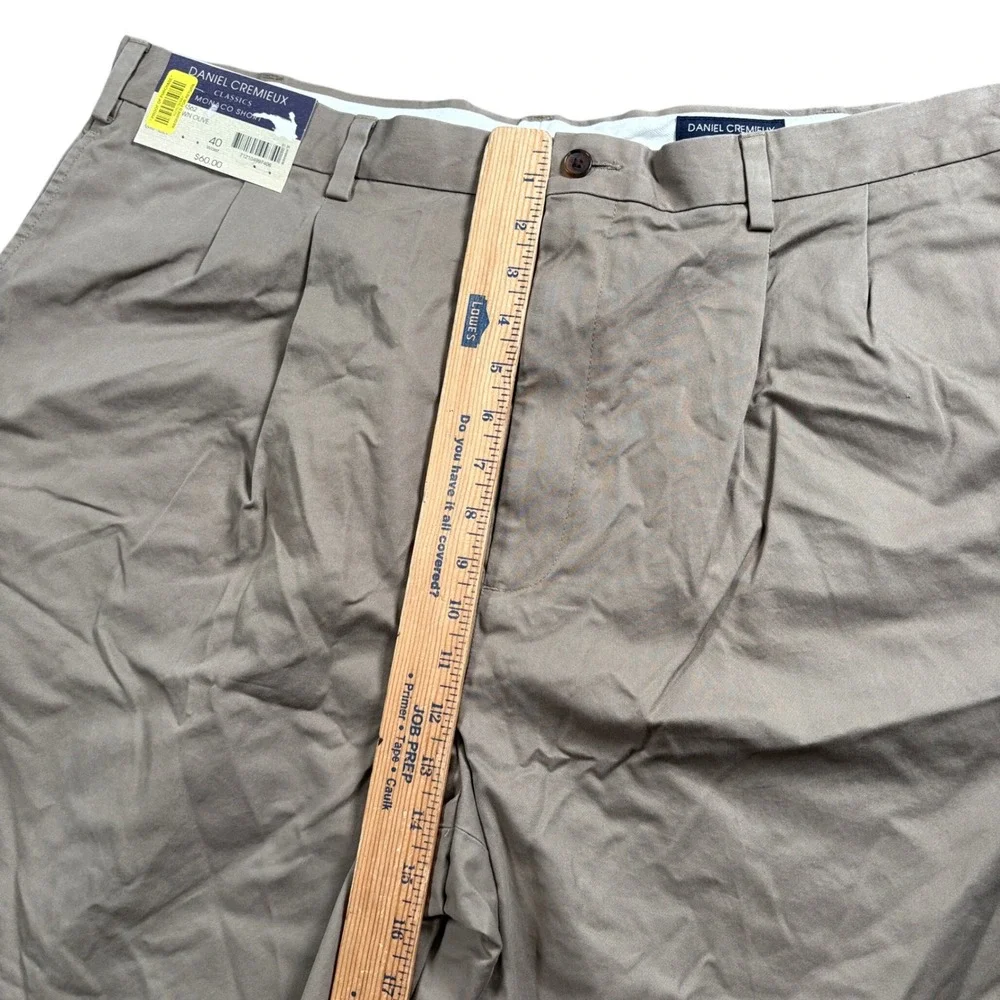 NWT Daniel Cremieux Monaco Shorts Men 40 Brown Pleated Khaki Cotton Chino Preppy